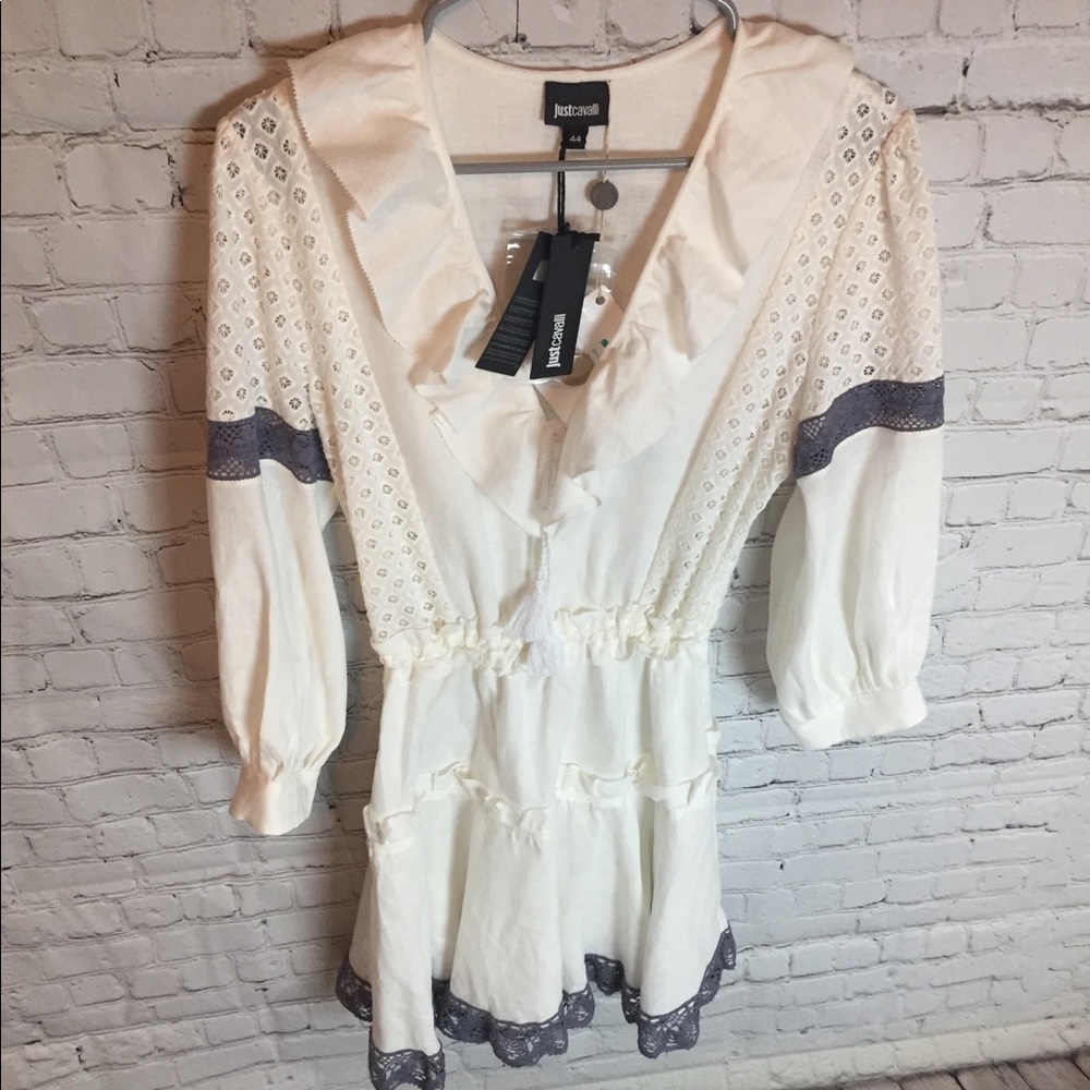 Just Cavalli ivory lace dress